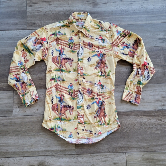 Nick & Nora Other - Vintage Nick and Nora 90s Pajama Top Western Cowboy Print Shirt Small USA made